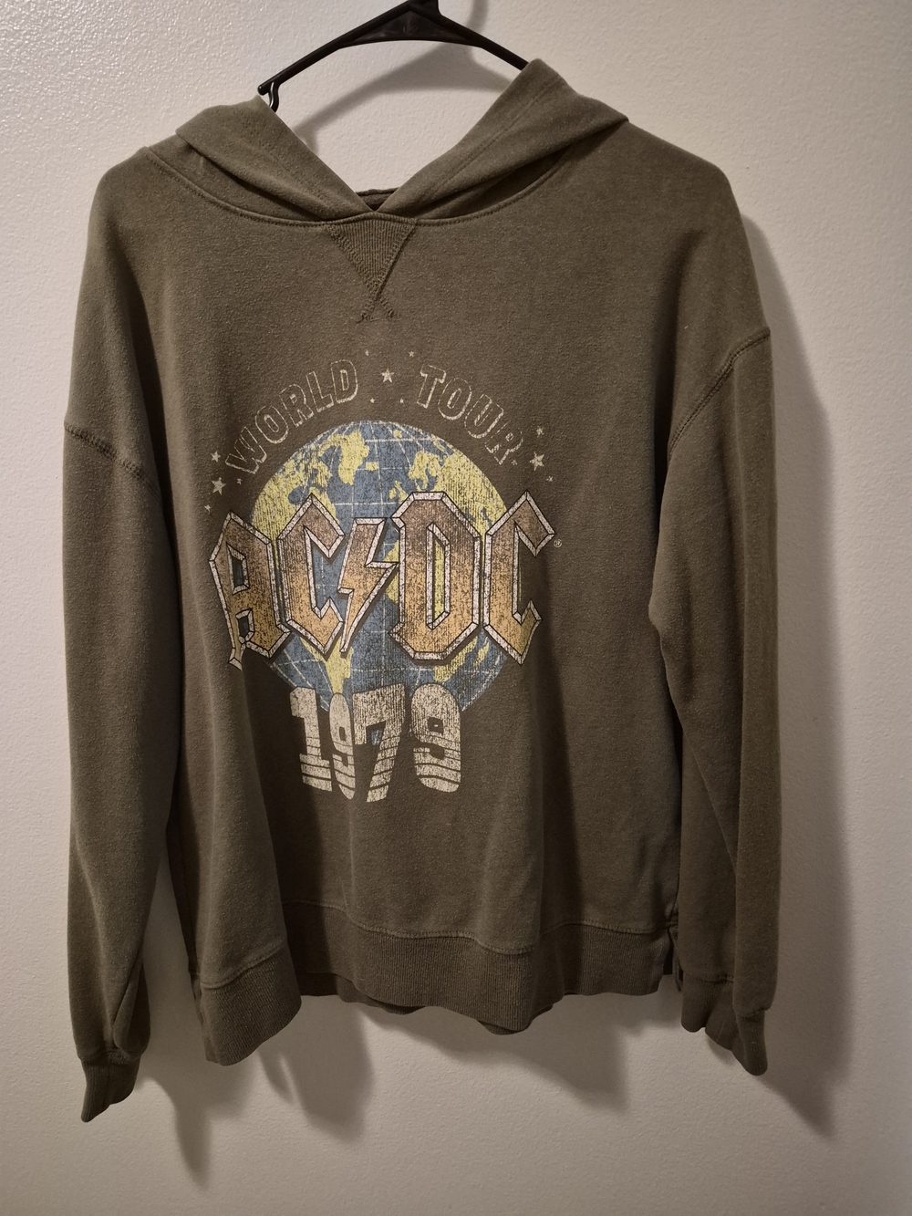 AC/DC Olive Graphic 1979 World Tour Hoodie